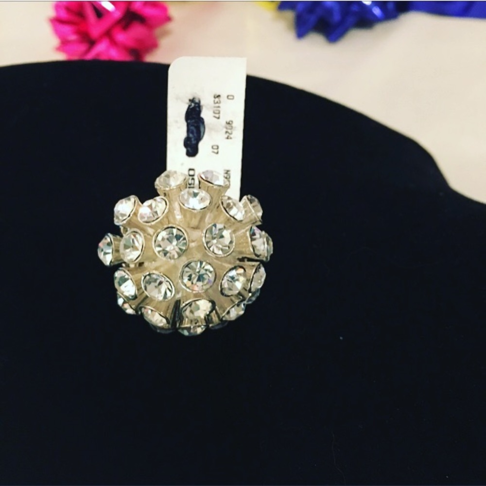 NWT Huge Sparkly Bling Cache Rhinestone Statement Ring