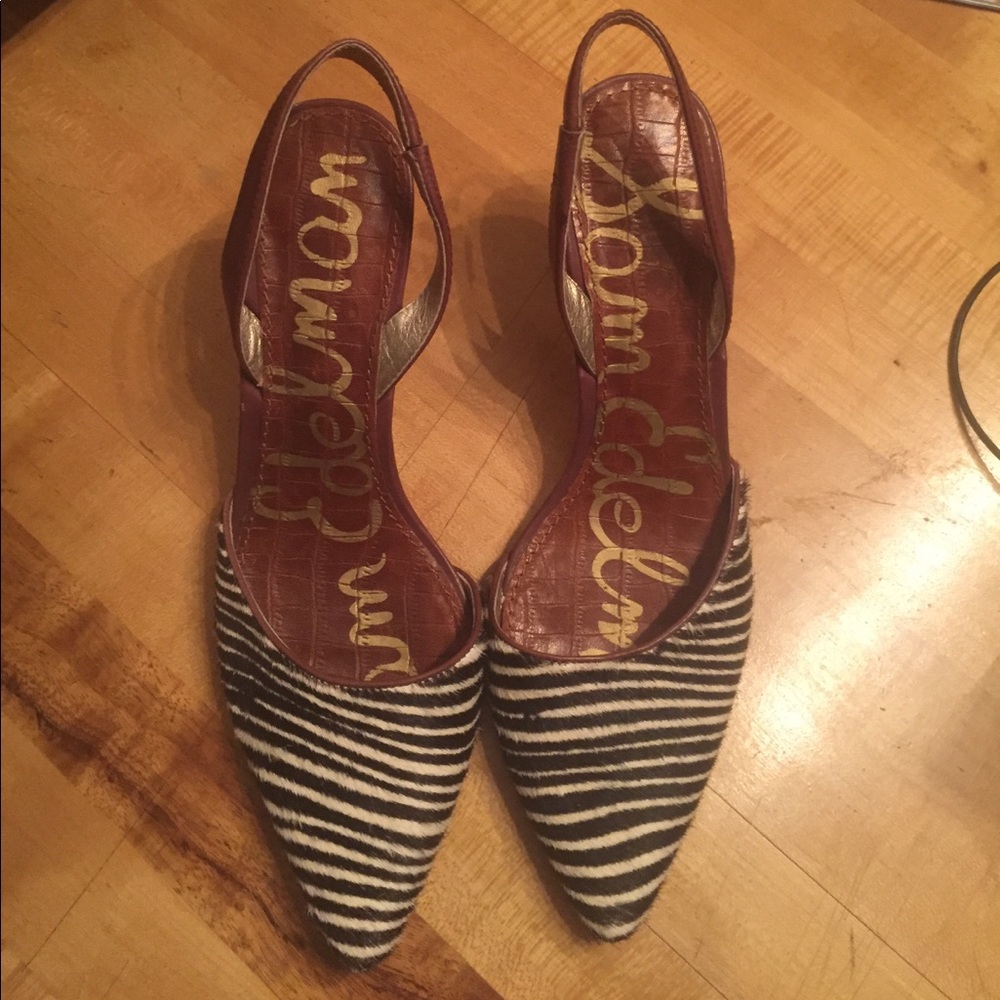 Sam Edelman 7.5 real fur heels