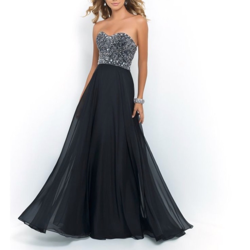 Long Black Strapless with - size 8