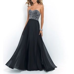 Long Black Strapless with - size 8