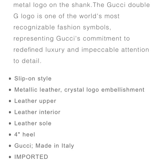 Authentic Gucci metallic crystal logo pumps - Picture 4 of 9