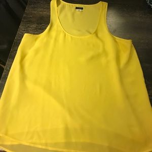 Yellow scoop neck tank top