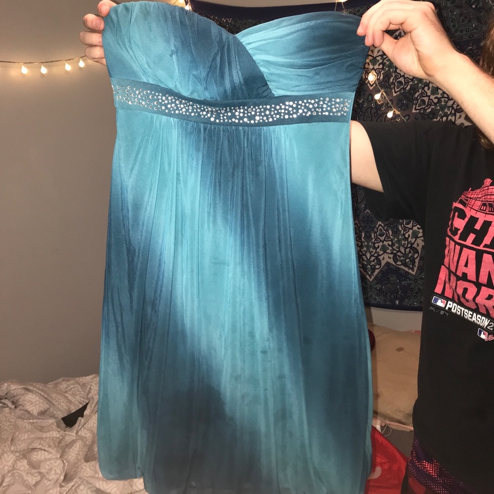 Turquoise mini dress