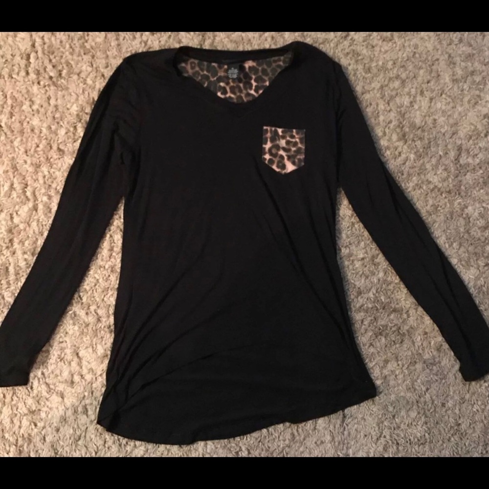 Rue 21 Black and cheetah Top
