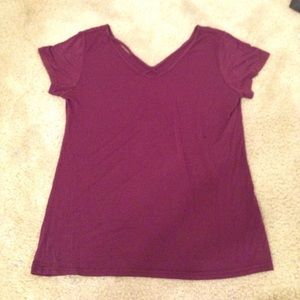 Maroon cross over t-shirt