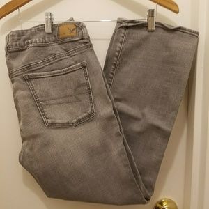 American Eagle Kick Boot Grey Jeans
