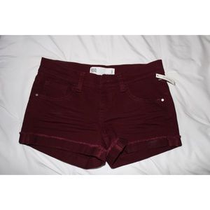 RSQ Malibu Cuff Shorts - maroon