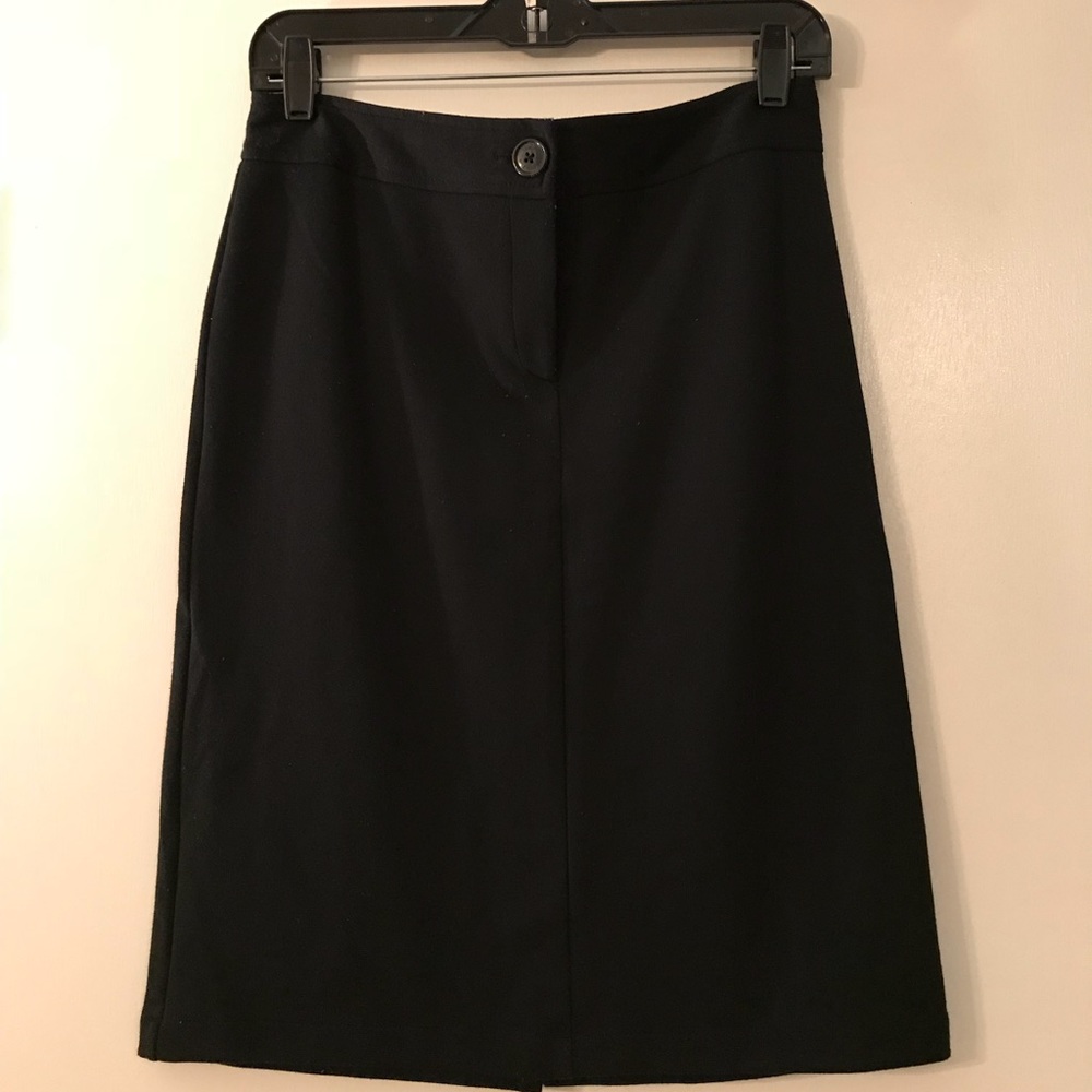 Black Ponte Knit Pencil Skirt
