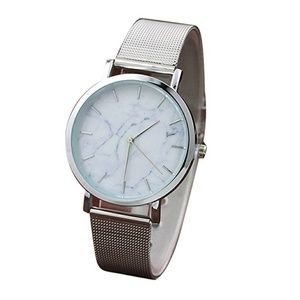 Marble face Stainless Steel Silver Watch