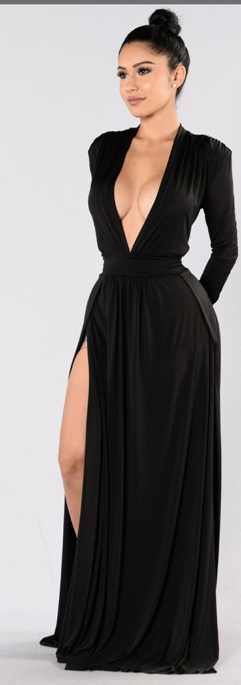 Double split black dress