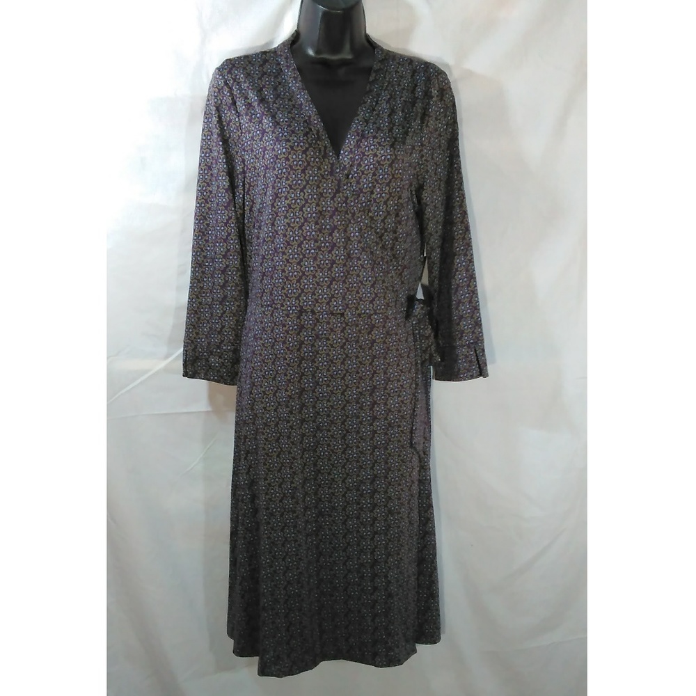 NWT Madison Studio Wrap Dress Purple Print
