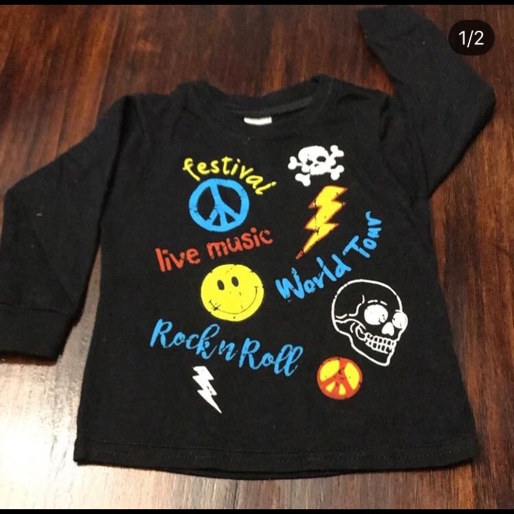 Baby boy rock n roll long sleeve tee