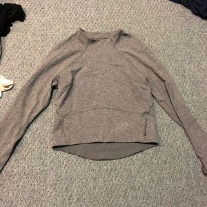 Lululemon Grey Hill-and-Valley Mock-Neck Pullover