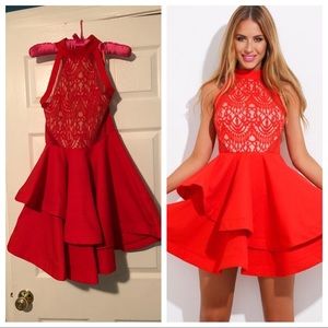 Hello Molly red cocktail dress size small