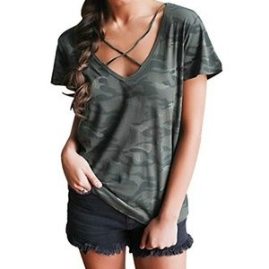 Camo Criss Cross Tee