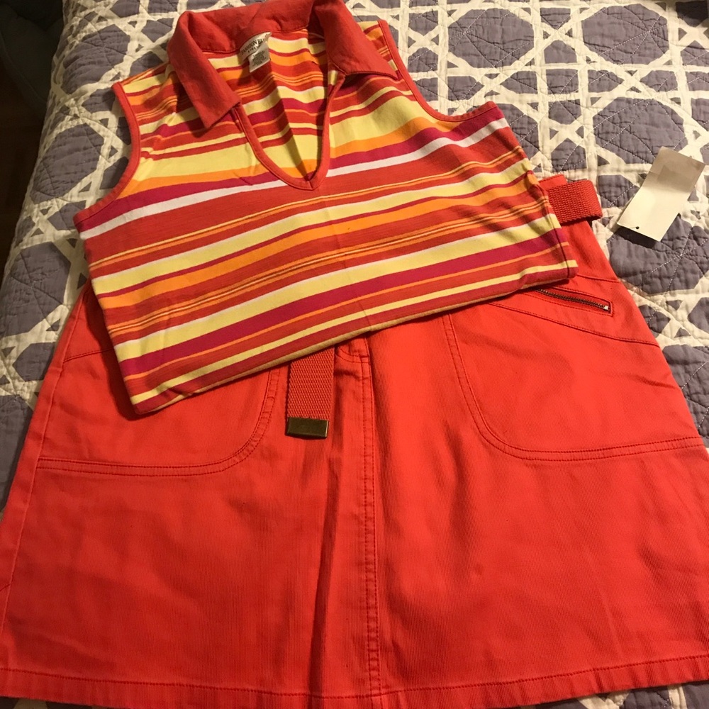 Polo & skirt outfit