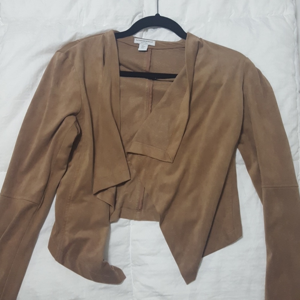 Suede Tan Waterfall Blazer