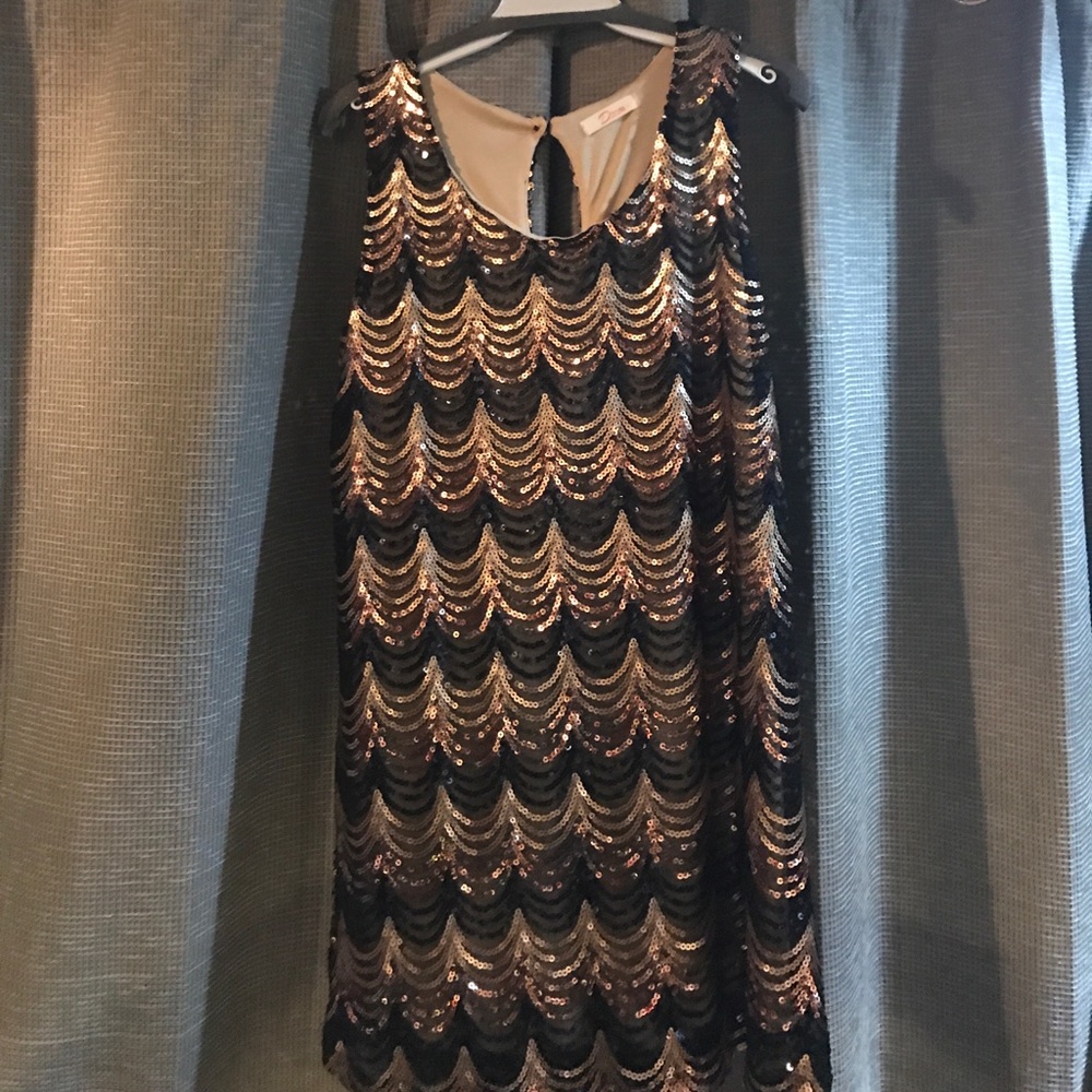 Sequin sleeveless shift dress