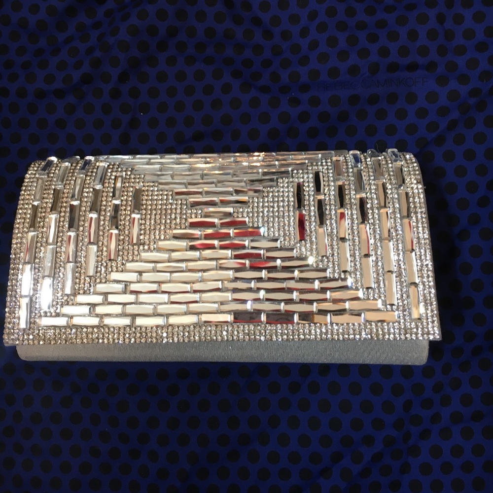 Beautiful silver rhinestone clutch