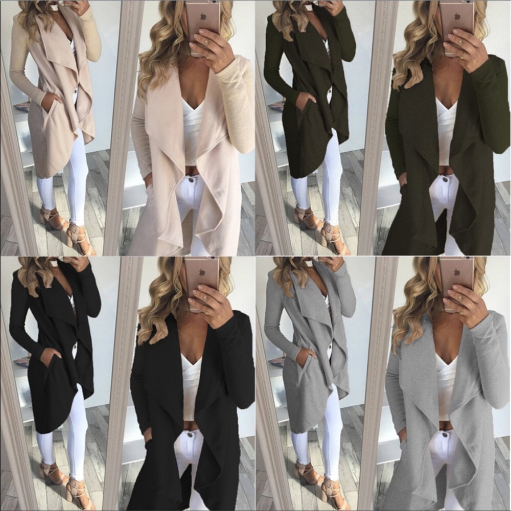 ✨Last one! ✨Open drape waterfall Cardigan Olive - Picture 5 of 8