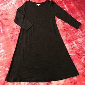 Black A-line swing dress