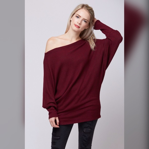 LAST 1!! Amazing soft brushed on/off shoulder top - Picture 2 of 3