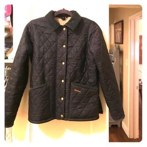Quilted Barbour Navy Jacket Size 4