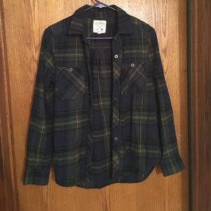 LA hearts navy and green flannel