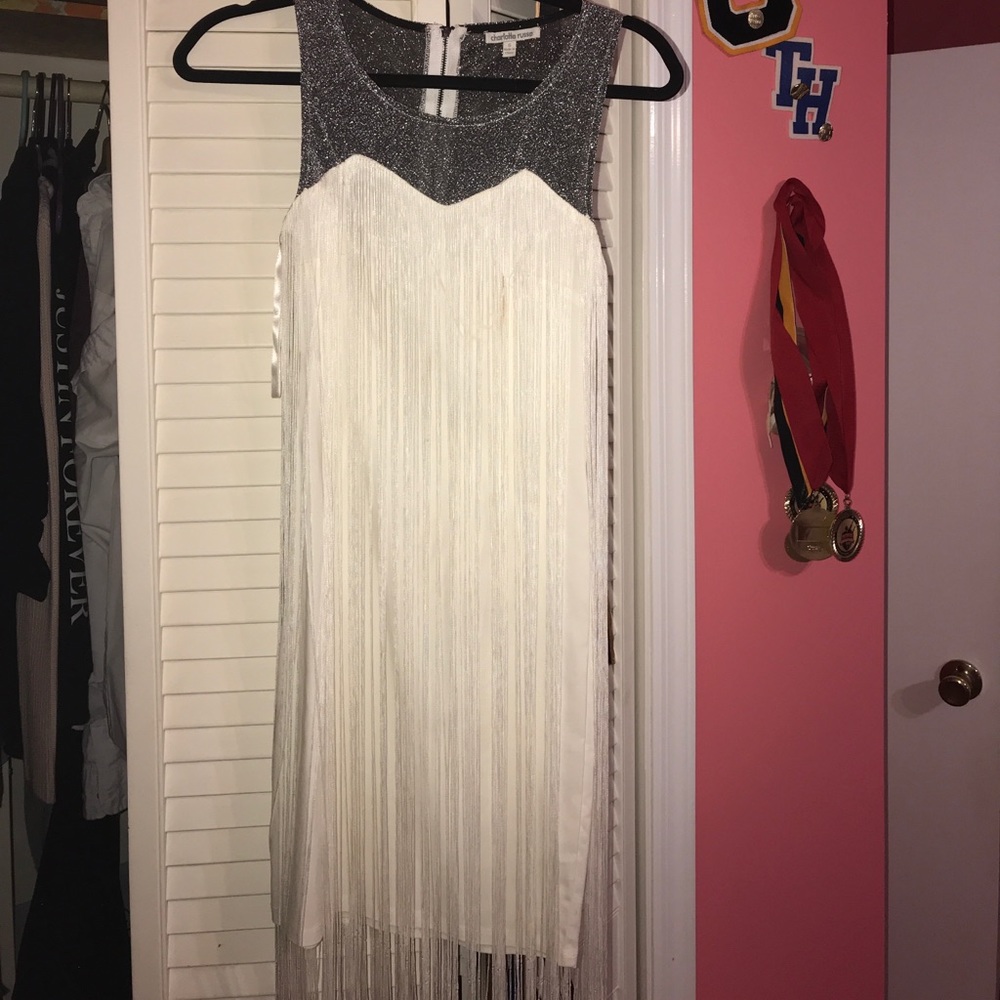 White Fringe Dress