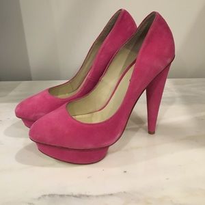 Elizabeth and James Mason suede platform pumps