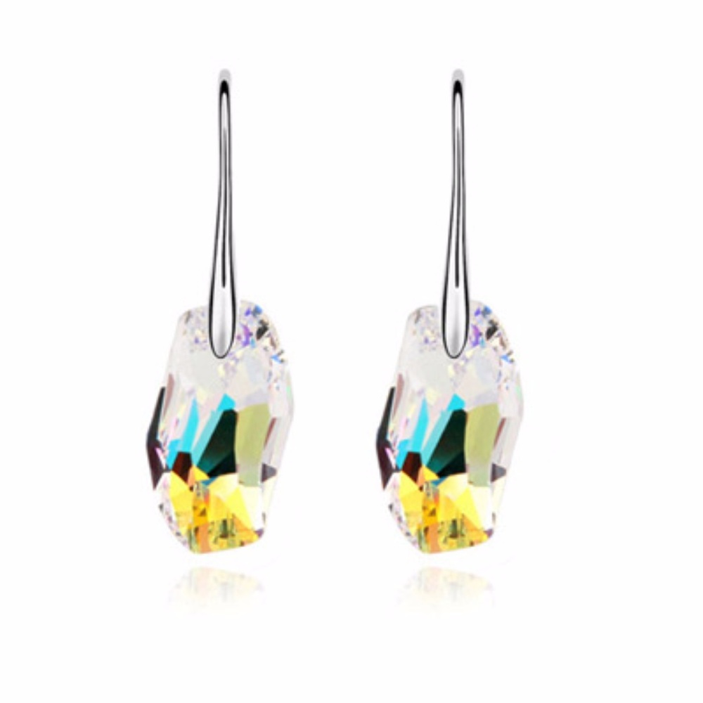 Geometrical Shape Design Crystal Earrings