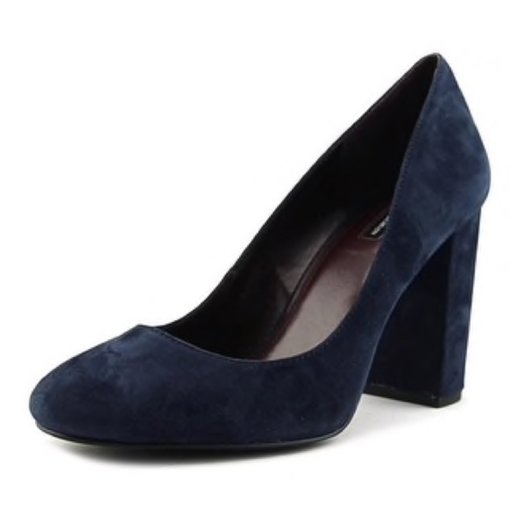 BCBG Navy Blue Suede Block Heels