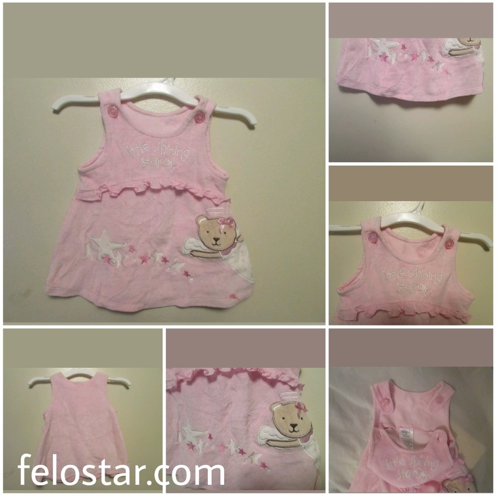 girl wishes & kisses dress size 3/6 months pink sl