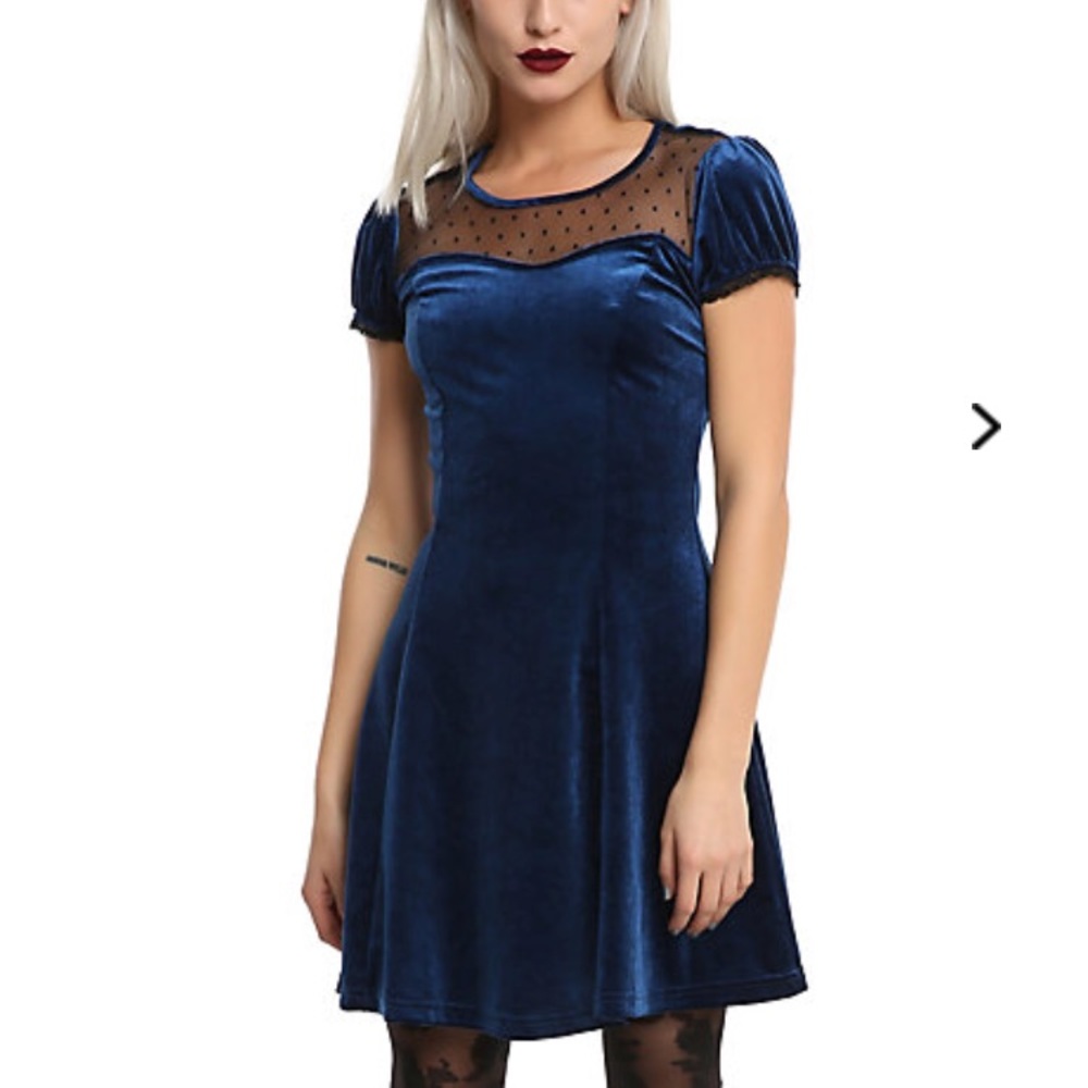 Blue Velvet Dress