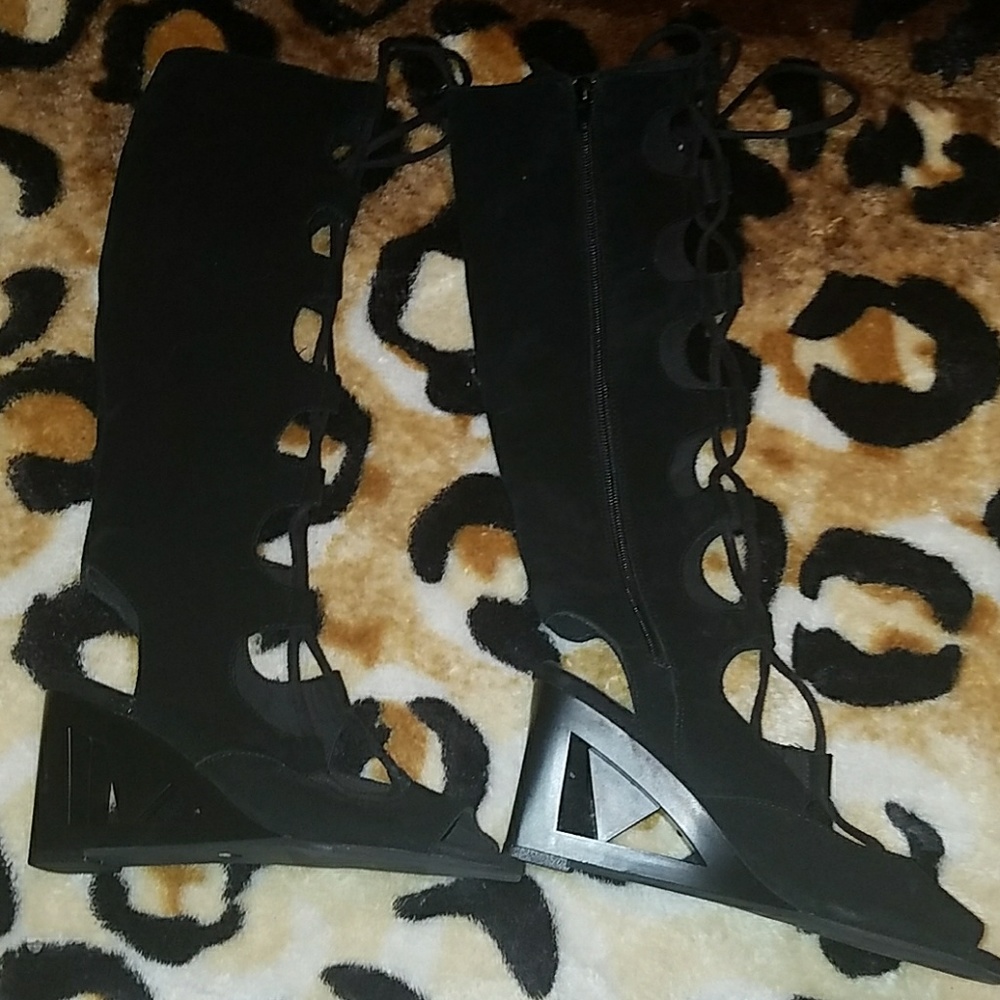 Jeffrey Campbell open toe wedges