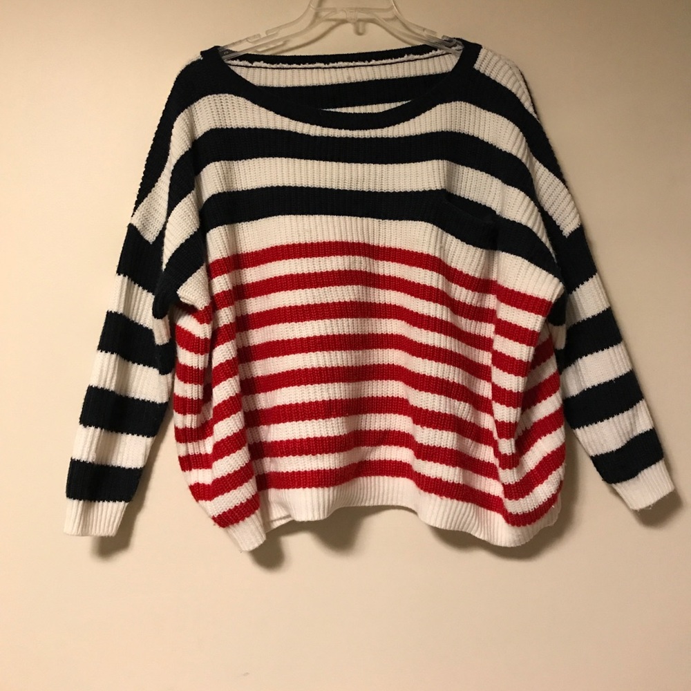 Urban outfitter Oversized blue and red sweater