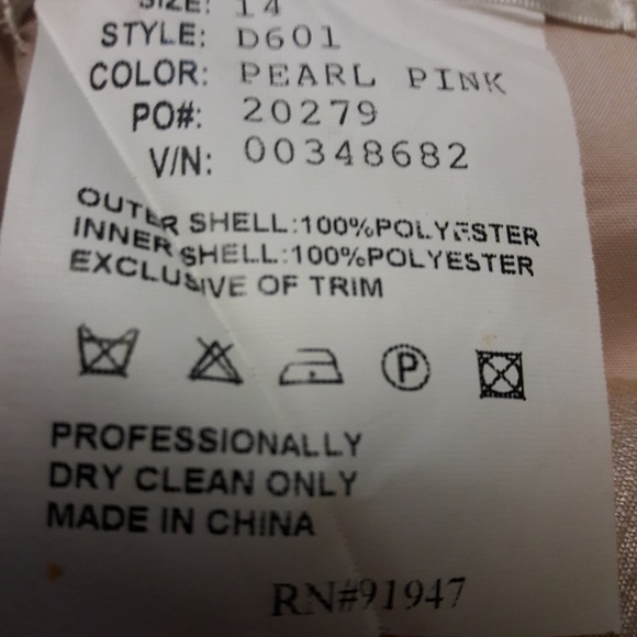 Alfred Sung pink pearl strapless cocktail dress - Picture 3 of 6