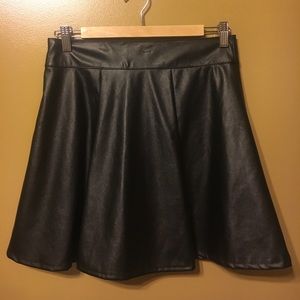 Black Leather Mini Skirt