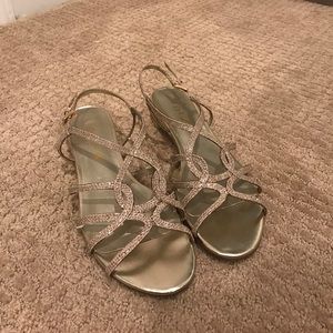 Sparkly gold dress sandals