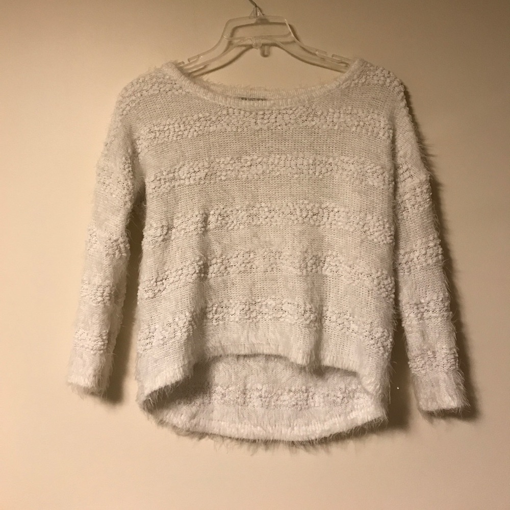Cropped white sweater