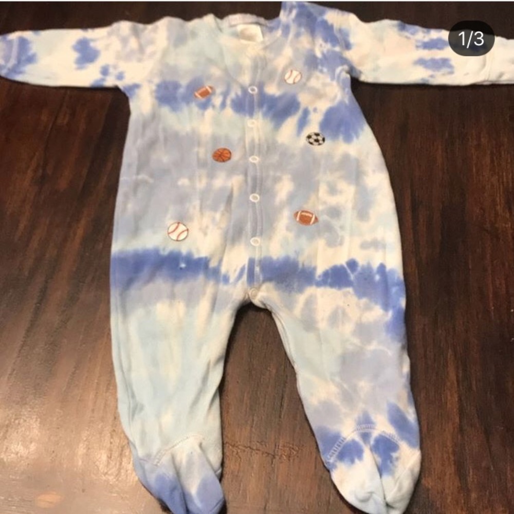 Baby boy tie dye footie