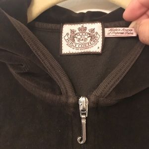 Size Petite Brown velour juicy couture zip up