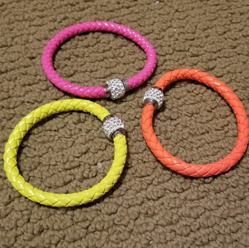 3 neon bracelets