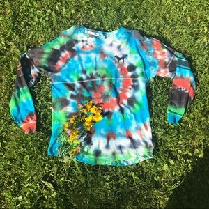 Pink Victoria's Secret tie dye crew