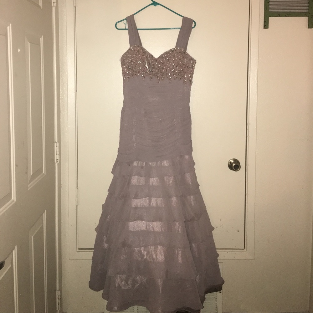 Formal beaded mauve purple gown