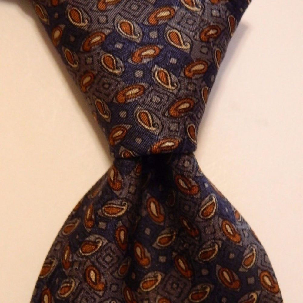 GIORGIO BENELLI Silk Necktie ITALY Green/Blue EUC