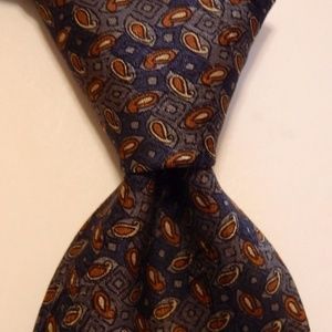 GIORGIO BENELLI Silk Necktie ITALY Green/Blue EUC