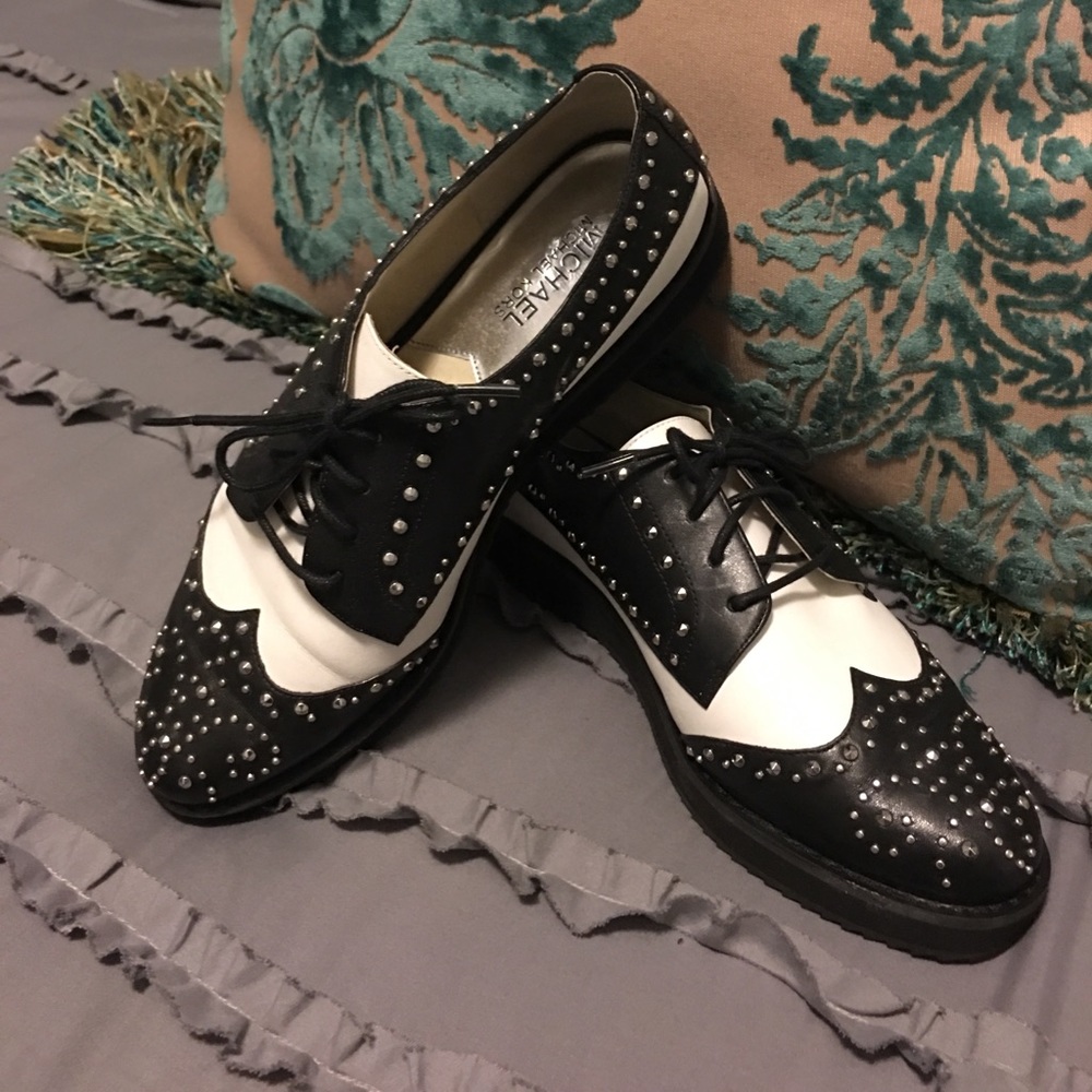 Michael Kors studded saddle shoes size 8