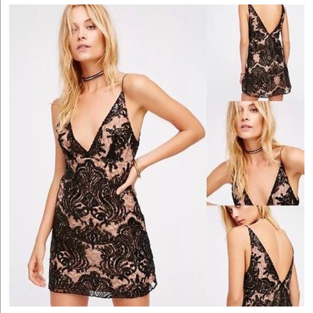 Free People Night Shimmers Mini Dress