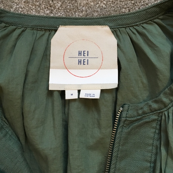 Anthropologie Hei Hei Green Zip Jacket Sz M - Picture 2 of 4